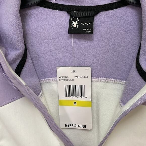 New Spyder Women’s Hooded Jacket Size M Lilac and White. Full zipper - Picture 3 of 11